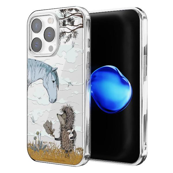 Чехол Mcover для iPhone 14 Pro Max Ежик в тумане и лошадка