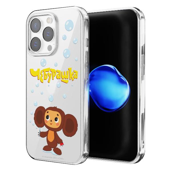 Чехол Mcover для iPhone 14 Pro Max Чебурашка, Мыльные пузыри