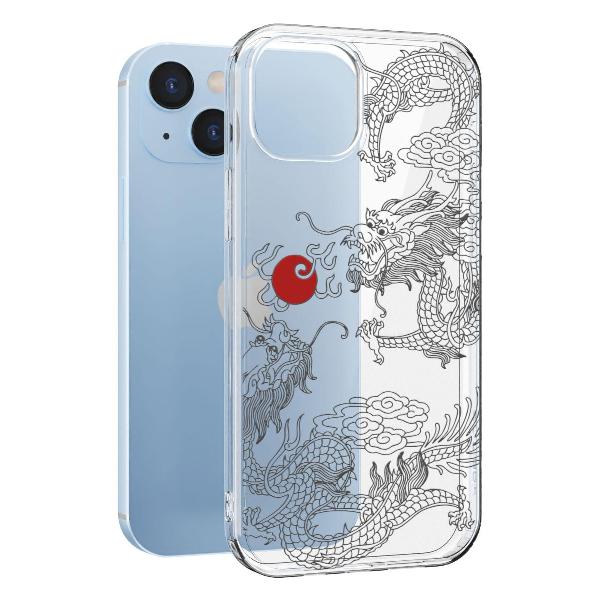 Чехол Mcover для iPhone 15, Японский дракон инь, аниме