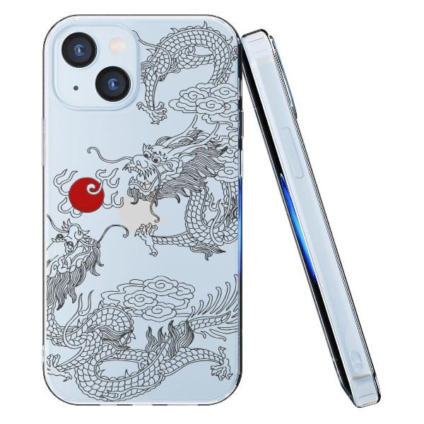 Чехол Mcover для iPhone 15, Японский дракон инь, аниме