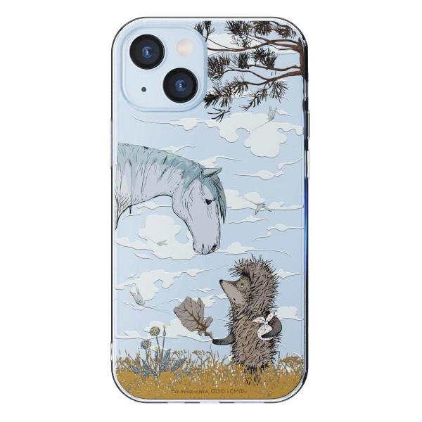 Чехол Mcover для iPhone 15, Ежик в тумане и лошадка