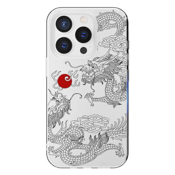 Чехол Mcover для iPhone 15 Pro, Японский дракон инь, аниме