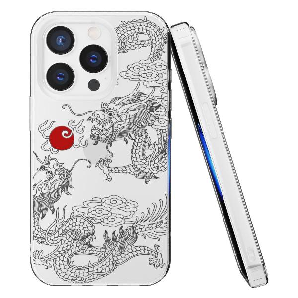 Чехол Mcover для iPhone 15 Pro, Японский дракон инь, аниме