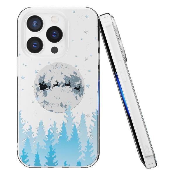 Чехол Mcover для iPhone 15 Pro, Олени Санты