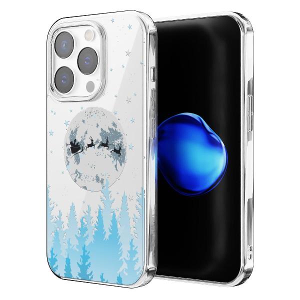 Чехол Mcover для iPhone 15 Pro, Олени Санты