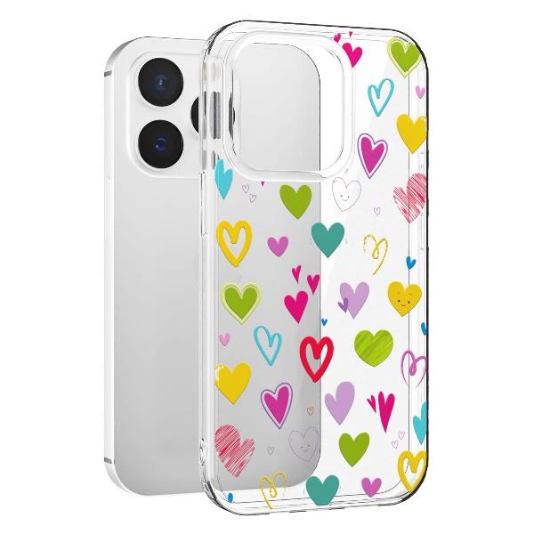 Чехол Mcover для iPhone 15 Pro, Сердечки