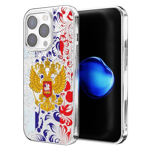 Чехол Mcover для iPhone 15 Pro, Герб Российской Федерации
