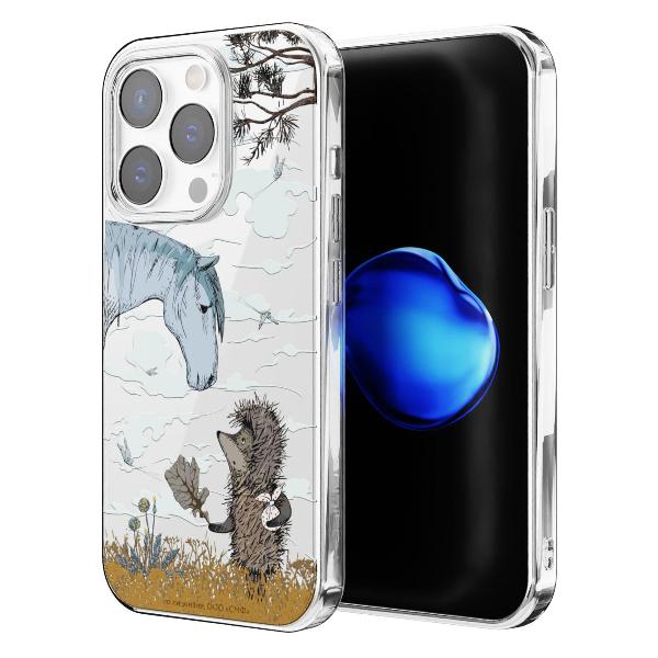 Чехол Mcover для iPhone 15 Pro, Ежик в тумане и лошадка