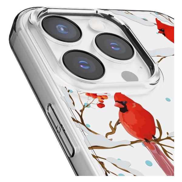 Чехол Mcover для iPhone 15 Pro Max, Рябина, снегири, зима
