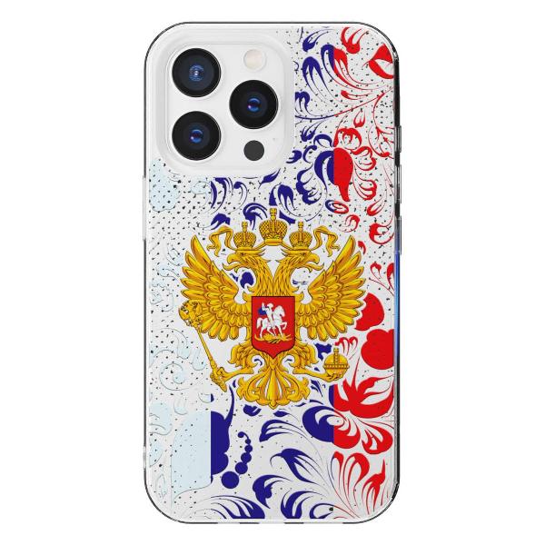 Чехол Mcover для iPhone 15 Pro Max, Герб Российской Федерации