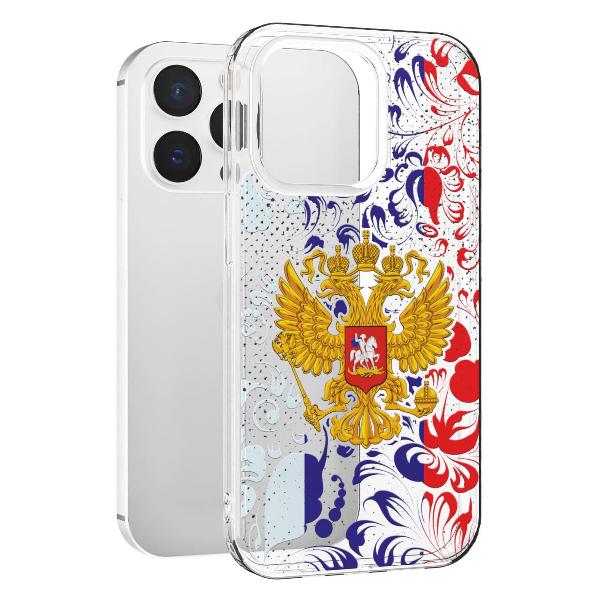 Чехол Mcover для iPhone 15 Pro Max, Герб Российской Федерации