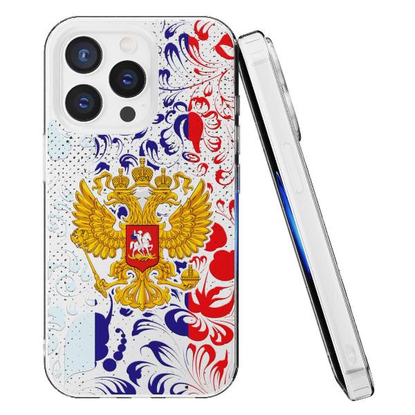 Чехол Mcover для iPhone 15 Pro Max, Герб Российской Федерации