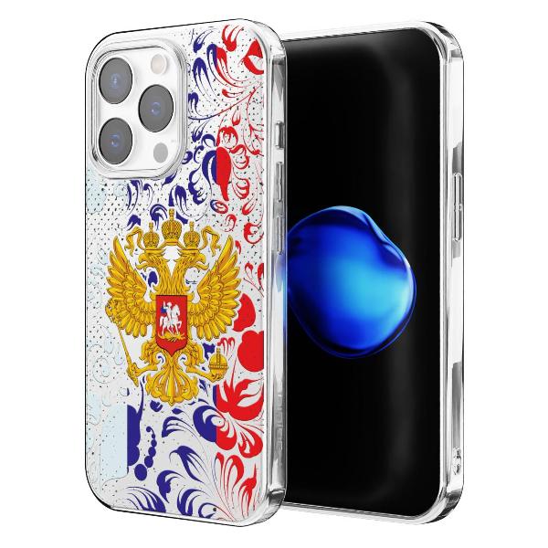 Чехол Mcover для iPhone 15 Pro Max, Герб Российской Федерации
