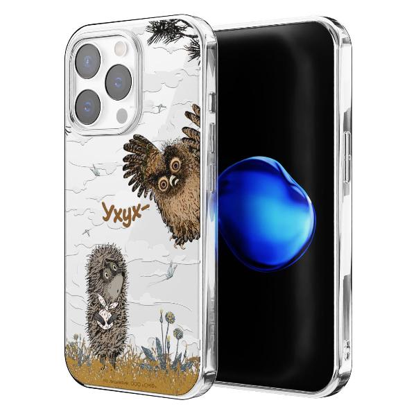 Чехол Mcover для iPhone 15 Pro Max, Ежик в тумане и сова