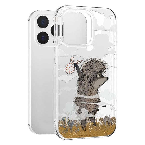 Чехол Mcover для iPhone 15 Pro Max, Ежик в тумане и дымка