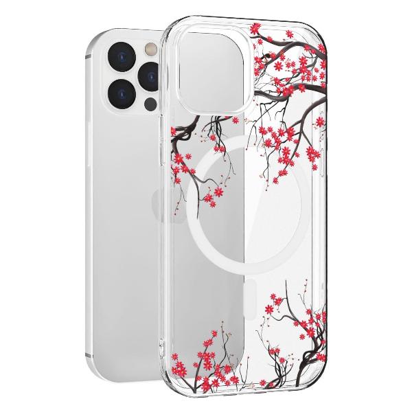 Чехол Mcover для iPhone 12 Pro Max, с MagSafe, Сакура цветущая