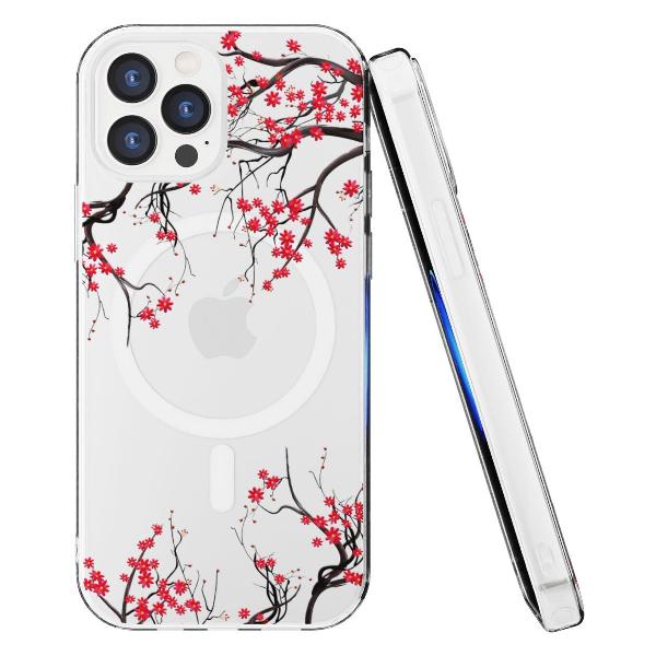 Чехол Mcover для iPhone 12 Pro Max, с MagSafe, Сакура цветущая