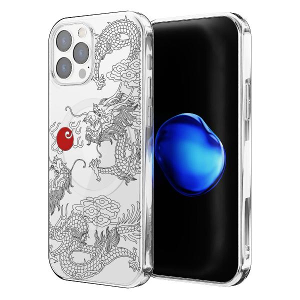 Чехол Mcover для iPhone 12 Pro Max, с MagSafe, Дракон инь