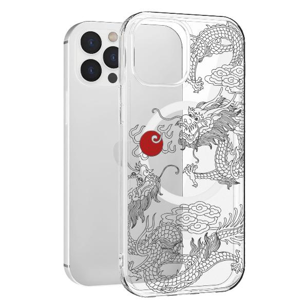 Чехол Mcover для iPhone 12 Pro Max, с MagSafe, Дракон инь