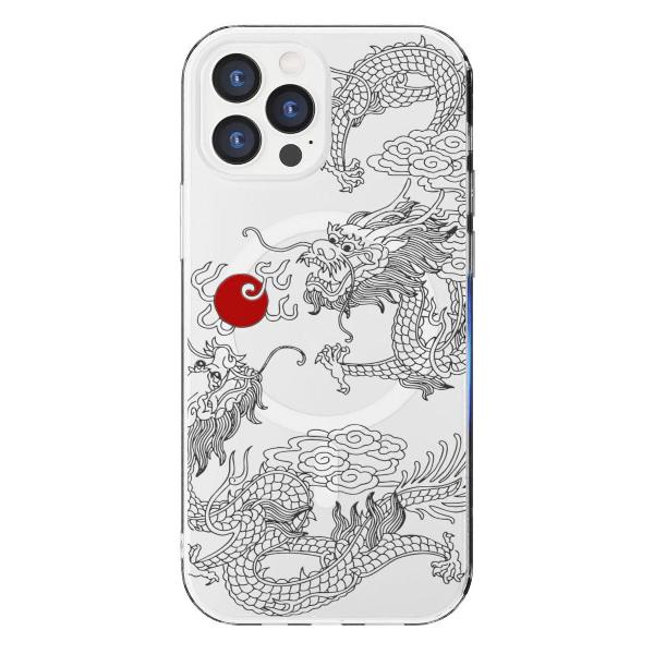 Чехол Mcover для iPhone 12 Pro Max, с MagSafe, Дракон инь