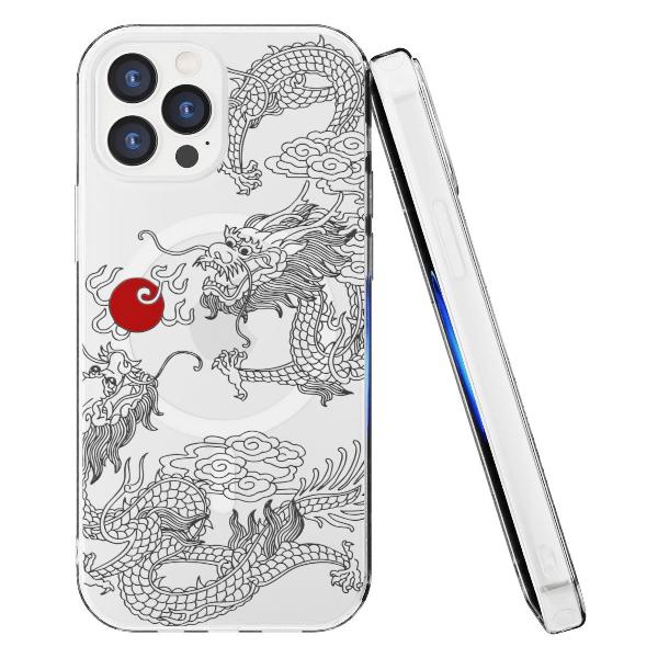Чехол Mcover для iPhone 12 Pro Max, с MagSafe, Дракон инь