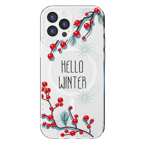 Чехол Mcover для iPhone 12 Pro Max, с MagSafe, Привет, Зима