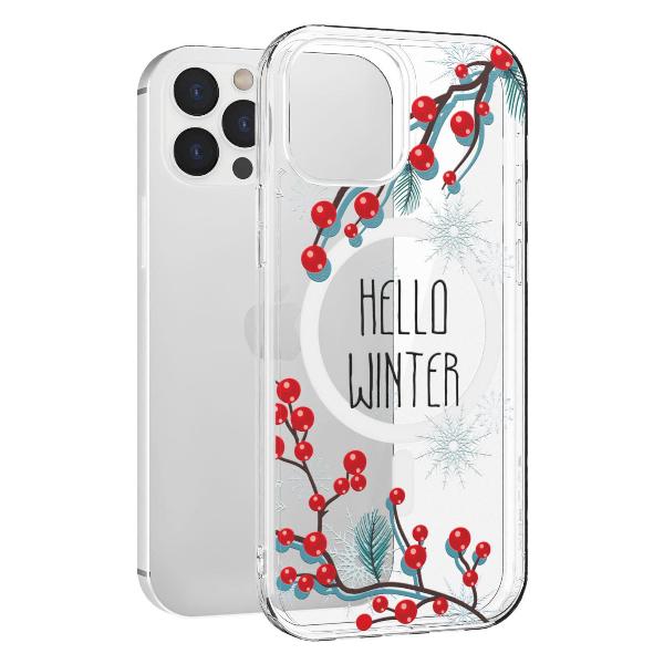 Чехол Mcover для iPhone 12 Pro Max, с MagSafe, Привет, Зима