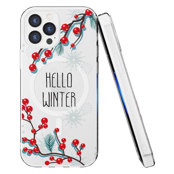 Чехол Mcover для iPhone 12 Pro Max, с MagSafe, Привет, Зима