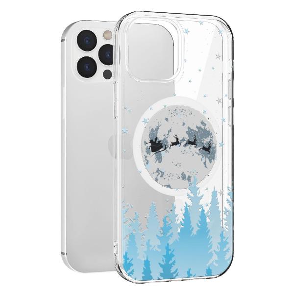 Чехол Mcover для iPhone 12 Pro Max, с MagSafe, Олени Санты
