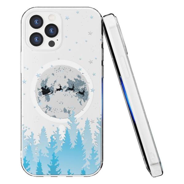 Чехол Mcover для iPhone 12 Pro Max, с MagSafe, Олени Санты