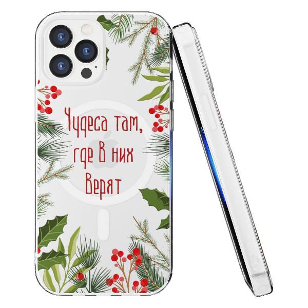 Чехол Mcover для iPhone 12 Pro Max, с MagSafe, Рождество