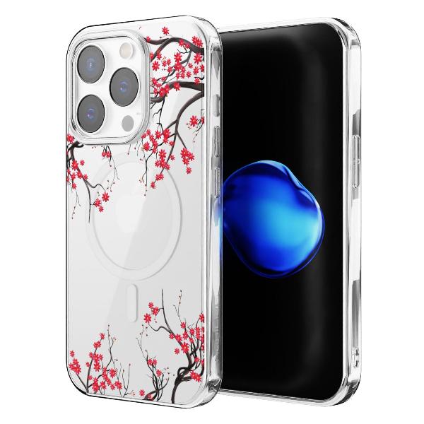 Чехол Mcover для iPhone 14 Pro, с MagSafe, Сакура цветущая