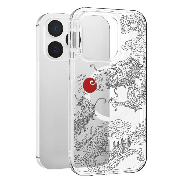 Чехол Mcover для iPhone 14 Pro, с MagSafe, Японский дракон