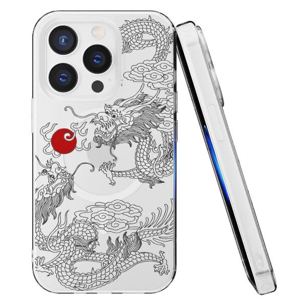 Чехол Mcover для iPhone 14 Pro, с MagSafe, Японский дракон