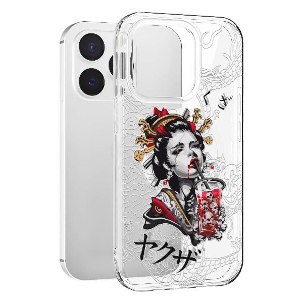 Чехол Mcover для iPhone 14 Pro, с MagSafe, Гейша, аниме