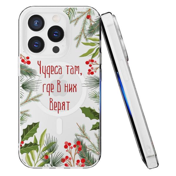 Чехол Mcover для iPhone 14 Pro, с MagSafe, Рождество