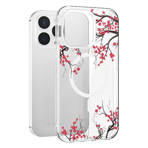 Чехол Mcover для iPhone 14 Pro Max с MagSafe, Сакура цветущая