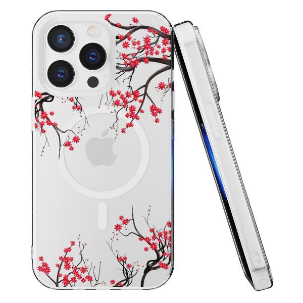 Чехол Mcover для iPhone 14 Pro Max с MagSafe, Сакура цветущая