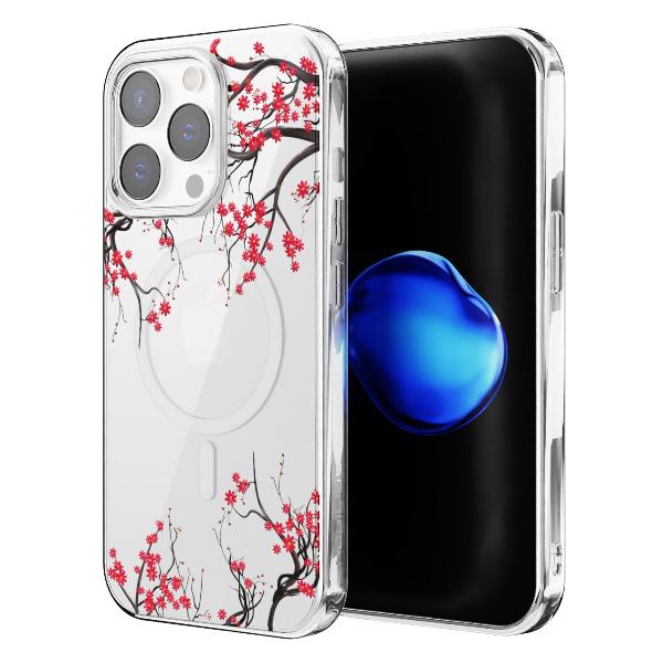 Чехол Mcover для iPhone 14 Pro Max с MagSafe, Сакура цветущая