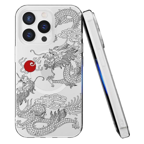 Чехол Mcover для iPhone 14 Pro Max с MagSafe, Японский дракон