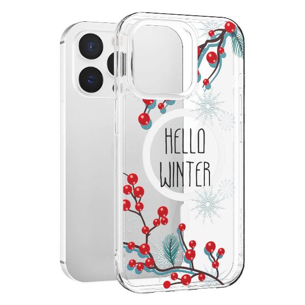 Чехол Mcover для iPhone 14 Pro Max с MagSafe, Привет, Зима