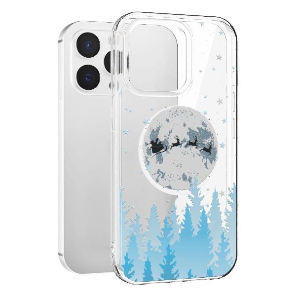 Чехол Mcover для iPhone 14 Pro Max с MagSafe, Олени Санты