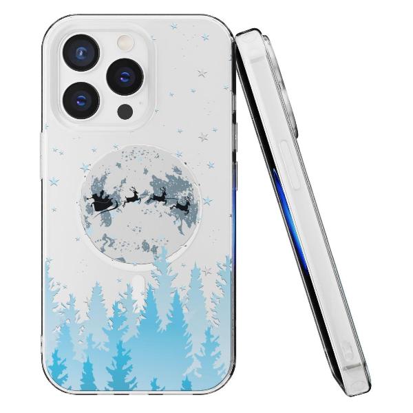 Чехол Mcover для iPhone 14 Pro Max с MagSafe, Олени Санты
