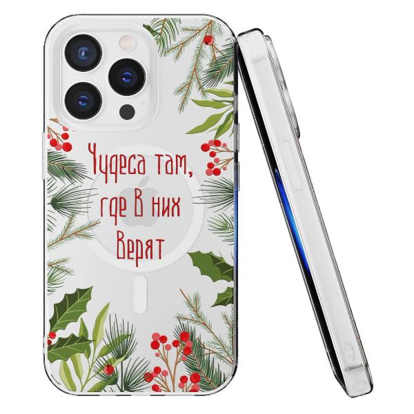 Чехол Mcover для iPhone 14 Pro Max с MagSafe, Рождество