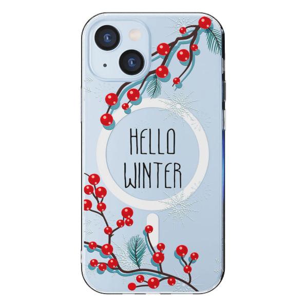 Чехол Mcover для iPhone 15, с MagSafe, Привет, Зима