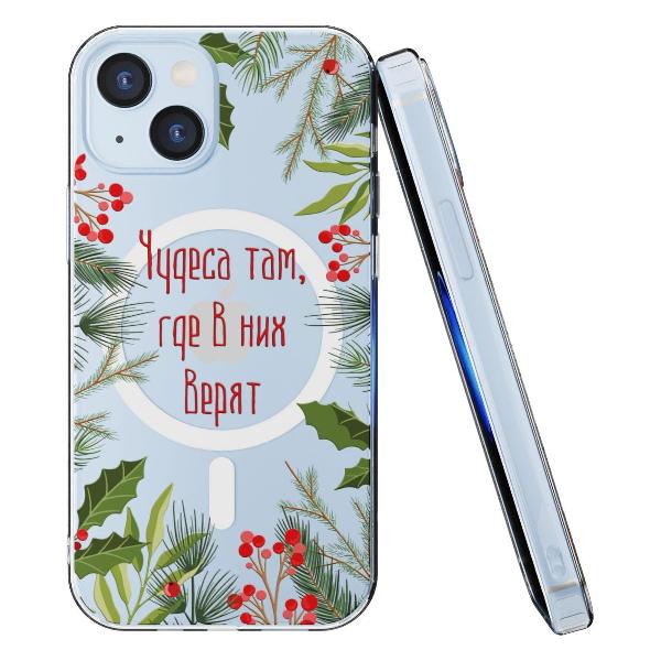 Чехол Mcover для iPhone 15, с MagSafe, Рождество