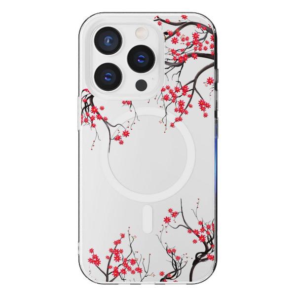 Чехол Mcover для iPhone 15 Pro, с MagSafe, Сакура цветущая