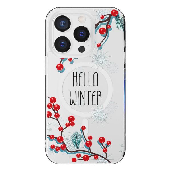 Чехол Mcover для iPhone 15 Pro, с MagSafe, Привет, Зима