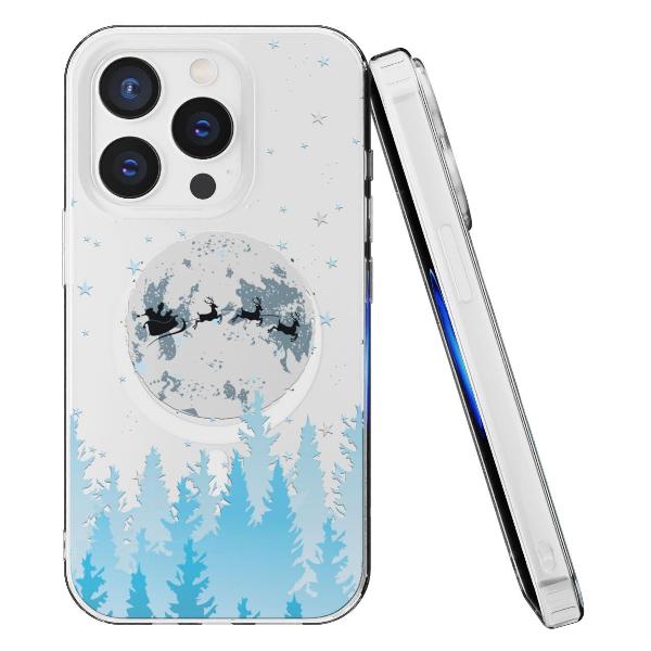 Чехол Mcover для iPhone 15 Pro, с MagSafe, Олени Санты
