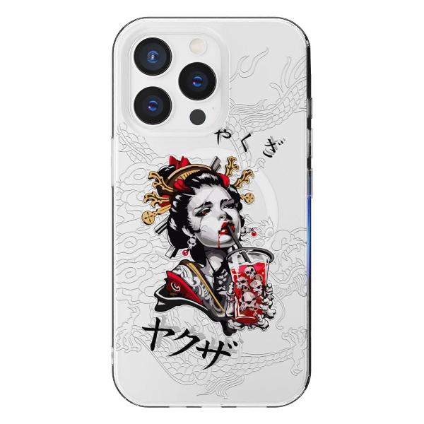 Чехол Mcover для iPhone 15 Pro Max, с MagSafe, Гейша, аниме